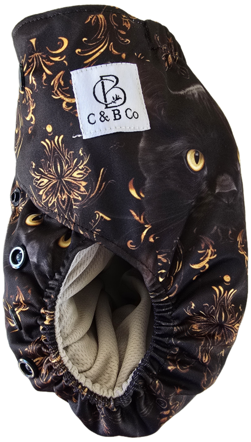 Feline Filigree - Moisture Wicking Pocket Cloth Diapers - AWJ (OS) - Image 5