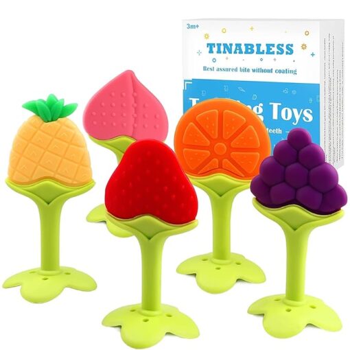 Teething Toys (5 Pack) - Tinabless Infant TTeething Toys (5 Pack) - Tinabless Infant Teething Keys Set, BPA-Free, Natural Organic Freezer Safe for Infants and Toddlers, Silicone Baby Teetherseething Keys Set, BPA-Free, Natural Organic Freezer Safe for Infants and Toddlers, Silicone Baby Teethers