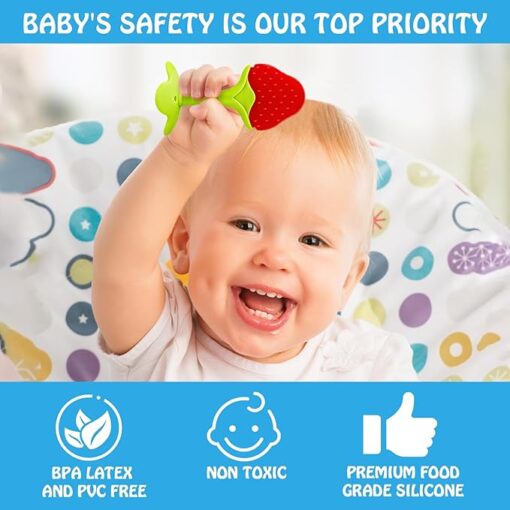 Teething Toys (5 Pack) - Tinabless Infant TTeething Toys (5 Pack) - Tinabless Infant Teething Keys Set, BPA-Free, Natural Organic Freezer Safe for Infants and Toddlers, Silicone Baby Teetherseething Keys Set, BPA-Free, Natural Organic Freezer Safe for Infants and Toddlers, Silicone Baby Teethers - Image 6