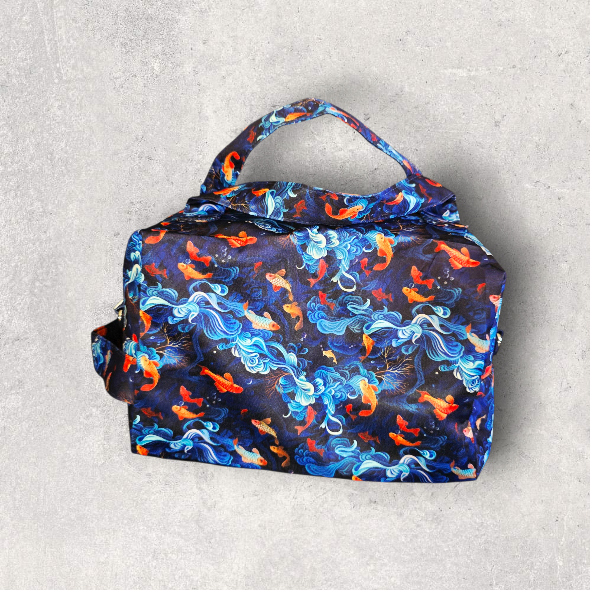 Sacred Koi Diaper Duffle — Waterproof Baby Bag with Matching Mini Wet Bag - Image 8
