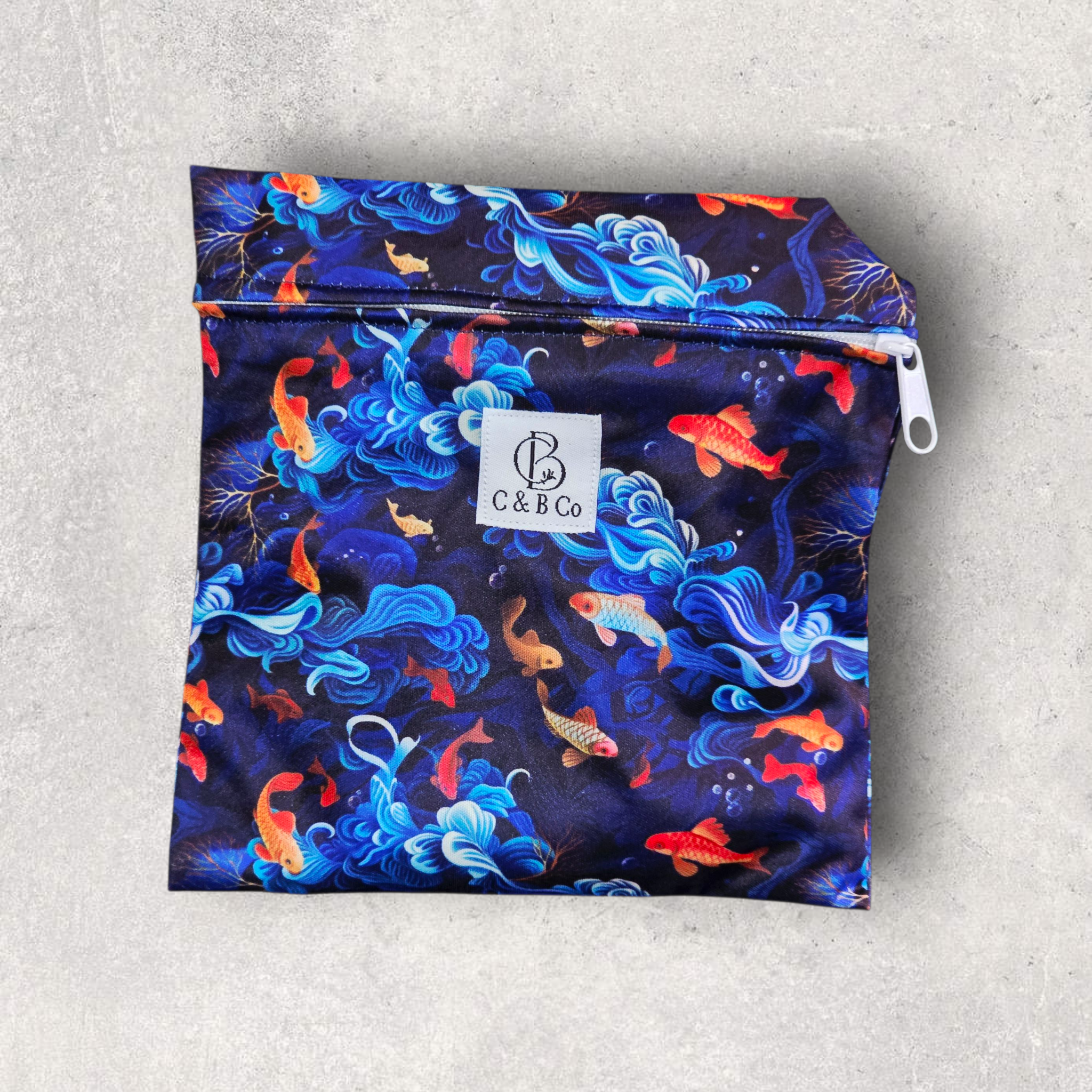 Sacred Koi Diaper Duffle — Waterproof Baby Bag with Matching Mini Wet Bag - Image 3